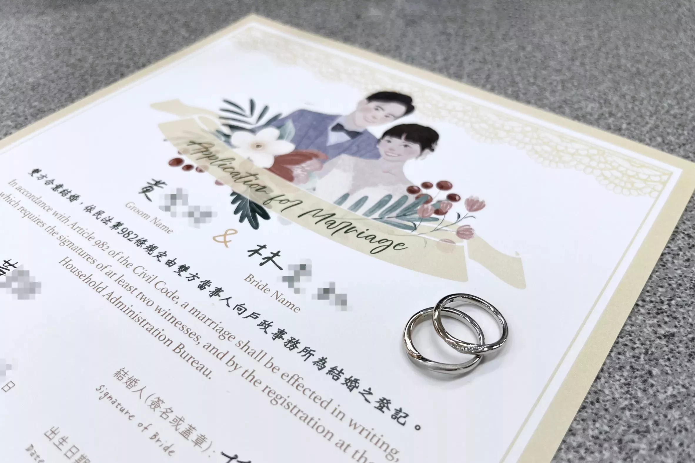 訂婚結婚差別：3.形式上